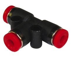Pneufit C geçmeli bağlantı parçası, rakor, T, 10mm