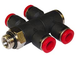 Pneufit C geçmeli bağlantı parçası, 2x üniversal adaptör, tişört, G1/2, 6mm