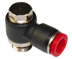 Pneufit C geçmeli bağlantı parçası, banjo, dirsek, M5, 4mm