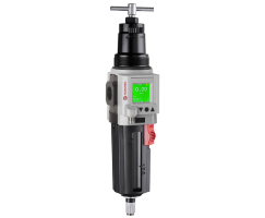Excelon Plus filtre/regülatör, 3/8 PTF, 40 µm, 0,3-4 bar, otomatik tahliye, entegre elektronik basınç sensörü