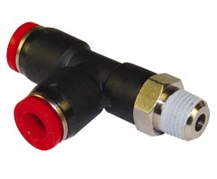 Pneufit C geçmeli bağlantı parçası, yandan döner adaptör, T parça, R1/8, 4 mm