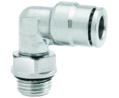 Pneufit 10 geçmeli bağlantı parçası, döner adaptör, dirsek, G1/4, 6mm
