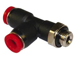 Pneufit C geçmeli bağlantı parçası, yan döner adaptör, T parça, G3/8, 10mm