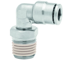Pneufit 10 geçmeli bağlantı parçası, döner adaptör, dirsek, R1/4, 8mm