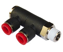 Pneufit C geçmeli bağlantı parçası, 2x döner adaptör, dirsek, R1/2, 12mm