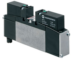 VS26 serisi geçmeli solenoid valf, 2x3/2, NC/NC, solenoid pilot / solenoid pilot