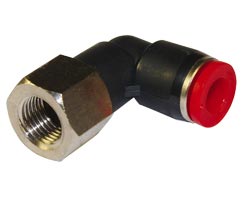 Pneufit C geçmeli bağlantı parçası, dişi döner adaptör, dirsek, M5, 6mm