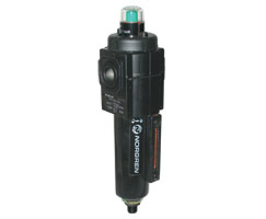 Excelon genel amaçlı filtre, G1/4, 5 µm, otomatik tahliye, uzun, sıvı seviye göstergeli
