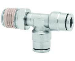 Pneufit 10 geçmeli bağlantı parçası, yandan döner adaptör, T parça, R1/4, 8mm