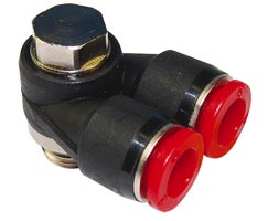Pneufit C geçmeli bağlantı parçası, dal adaptörü, dirsek, G3/8, 12 mm