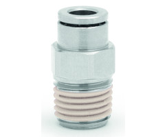 Pneufit 10 geçmeli bağlantı parçası, adaptör, düz, 1/8 NPTF, 6mm