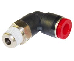 Pneufit C geçmeli bağlantı parçası, döner adaptör, dirsek, R1/4, 6mm