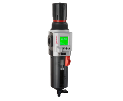 Excelon Plus filtre/regülatör, G3/8, 40μm, 0,3-10 bar, manuel boşaltma, entegre elektronik basınç sensörü