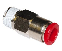 Pneufit C kendinden contalı bağlantı elemanı, adaptör, düz, R1/8, 6mm