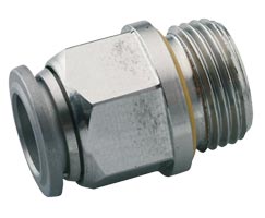Pneufit S paslanmaz çelik geçmeli bağlantı parçası, adaptör, düz, G1/8, 6mm