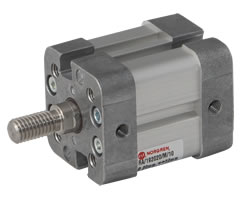 ISO kompakt çift etkili silindir, erkek dişli, çift uçlu piston kolu, 20 mm çap, 5 mm strok