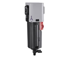 Excelon Plus genel amaçlı filtre, 1/2 PTF, 5 µm, manuel drenaj, korumalı
