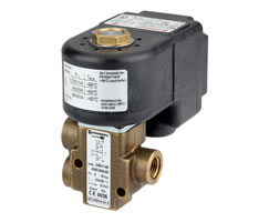 Doğrudan solenoidle çalıştırılan popet valf, 1/4 NPT, 3/2, NC, doğrudan solenoid / yay dönüşlü