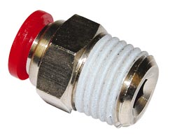 Pneufit C geçmeli bağlantı parçası, adaptör, düz, R1/4, 6mm