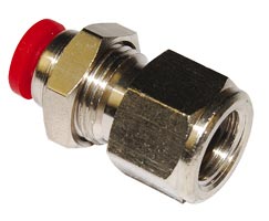 Pneufit C geçmeli bağlantı parçası, dişi bölme adaptörü, düz, G3/8, 12 mm