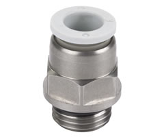 Pneufit E geçmeli bağlantı parçası, adaptör, düz, G3/8, 8mm