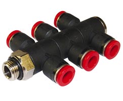 Pneufit C geçmeli bağlantı parçası, 3x üniversal adaptör, tişört, G3/8, 8 mm