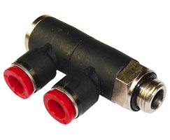 Pneufit C geçmeli bağlantı parçası, 2x döner adaptör, dirsek, G3/8, 10mm