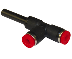 Pneufit C geçmeli bağlantı parçası, yan gövde, T, 4 mm, 4 mm
