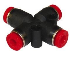 Pneufit C geçmeli bağlantı parçası, rakor, çapraz, 12 mm