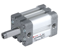 ISO kompakt çift etkili silindir, iç dişli, çift uçlu piston kolu, 100 mm çap, 80 mm strok
