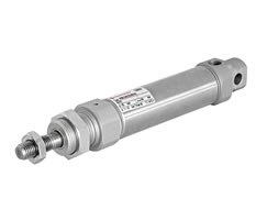ISO yuvarlak hatlı tek etkili silindir, 10 mm çap, 10 mm strok