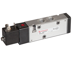 V61 serisi hat içi solenoid valf, G1/4, 5/2, solenoid pilot / havalı yay dönüşlü