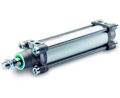 ISOLine rot kolu çift etkili silindir, 100 mm çap, 250 mm strok